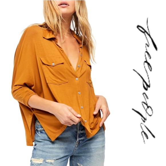 Free People Tops - Free People Button Down 3/4 Sleeve Top NWT